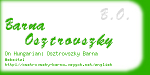 barna osztrovszky business card